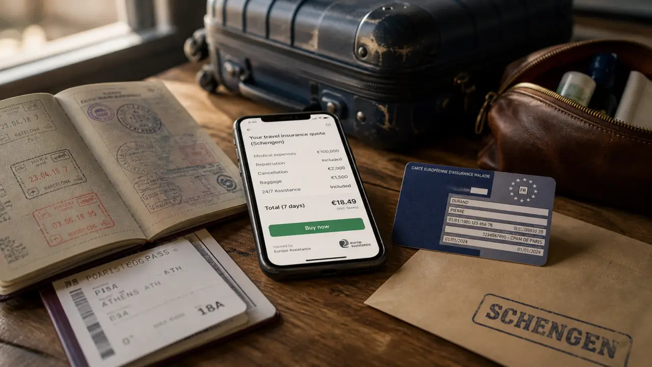 Assurance voyage axa pour visa Schengen, frais médicaux et bagages