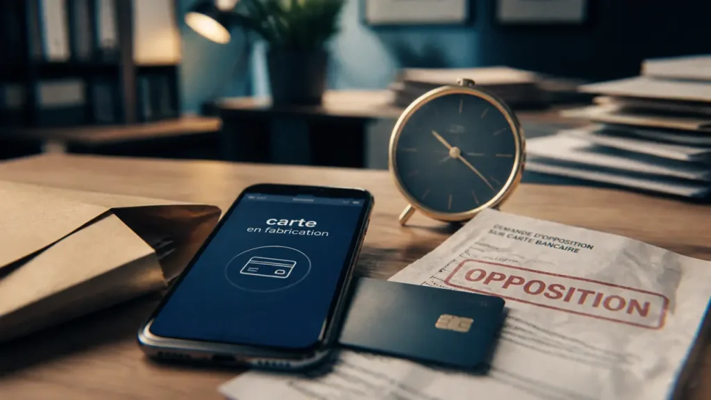 Après opposition, votre nouvelle carte bancaire arrive en 3 à 8 jours ouvrés