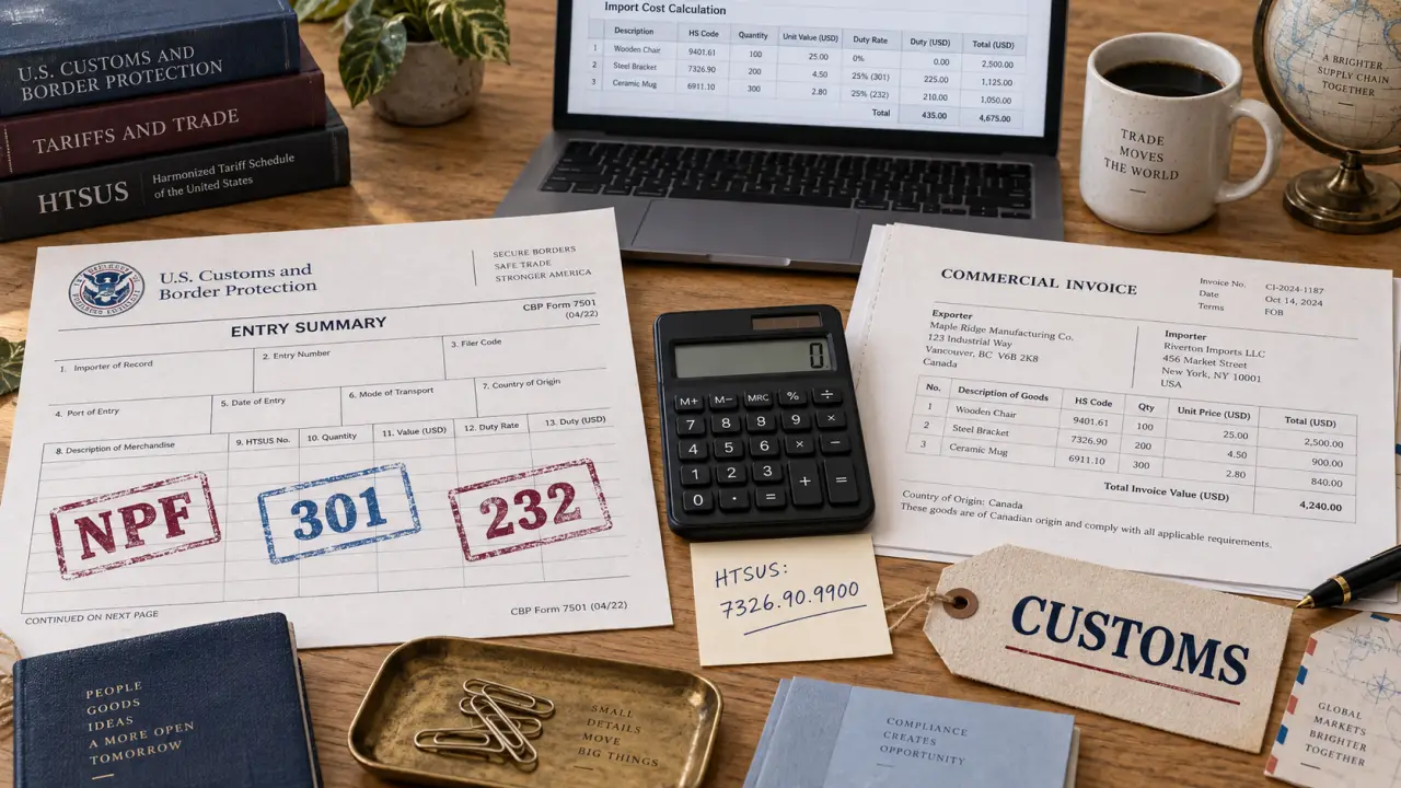 Droits de douane etats unis, changement colis : documents et calcul