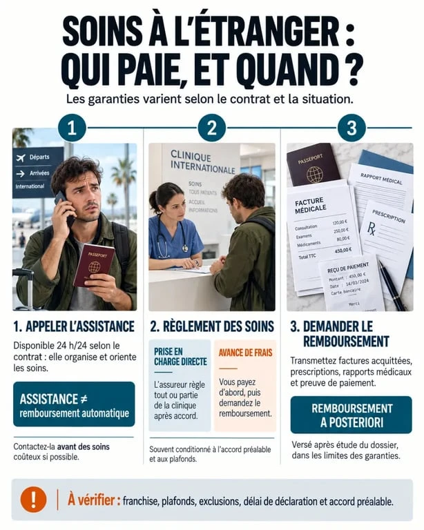 AVI assurance voyage : différence entre assistance, prise en charge directe et remboursement