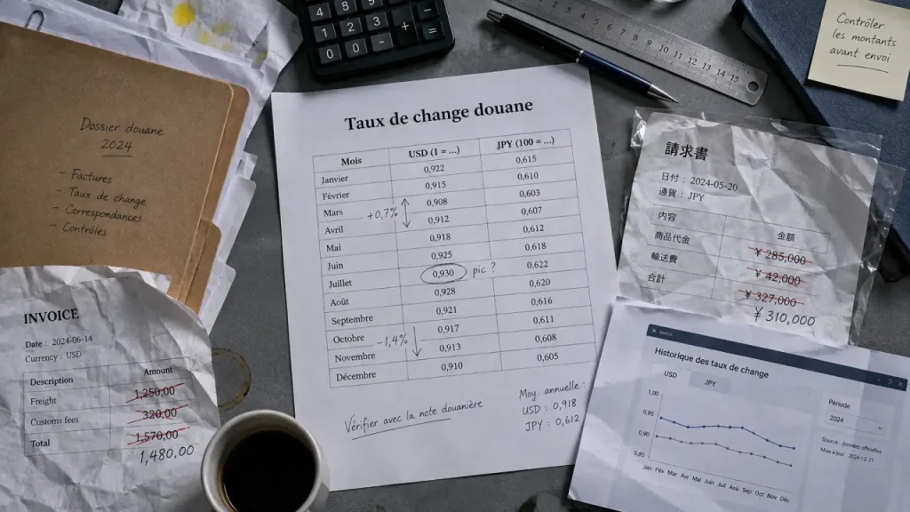 Taux de change douane : appliquez le taux officiel du bon mois