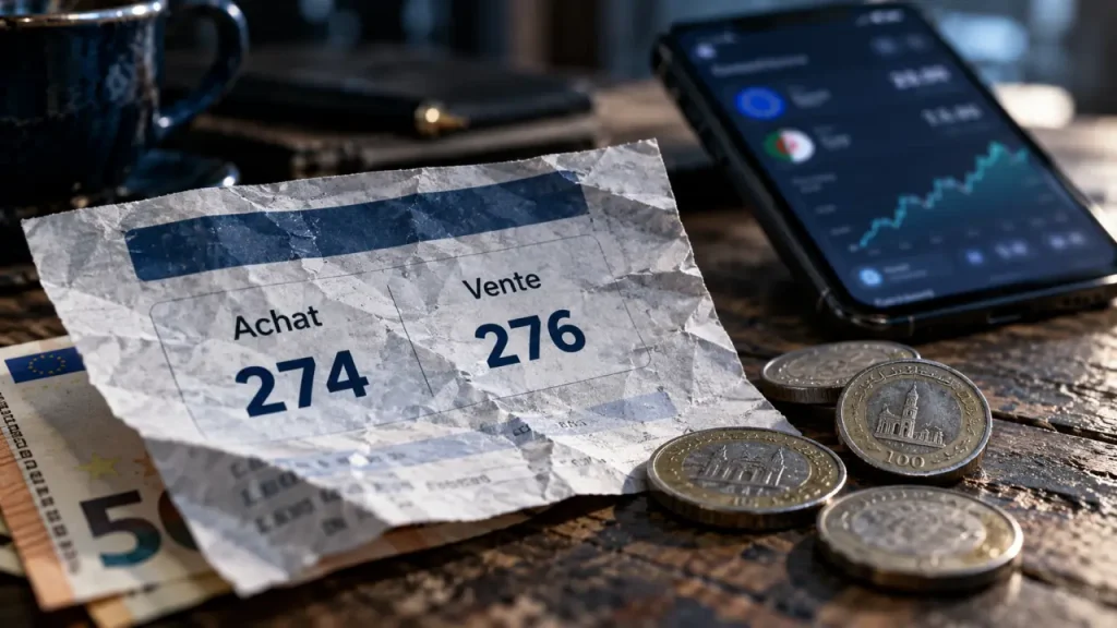 Taux euro-dinar algérien au marché noir : achat à 274, vente à 276 DZD, mais à quelle date ?