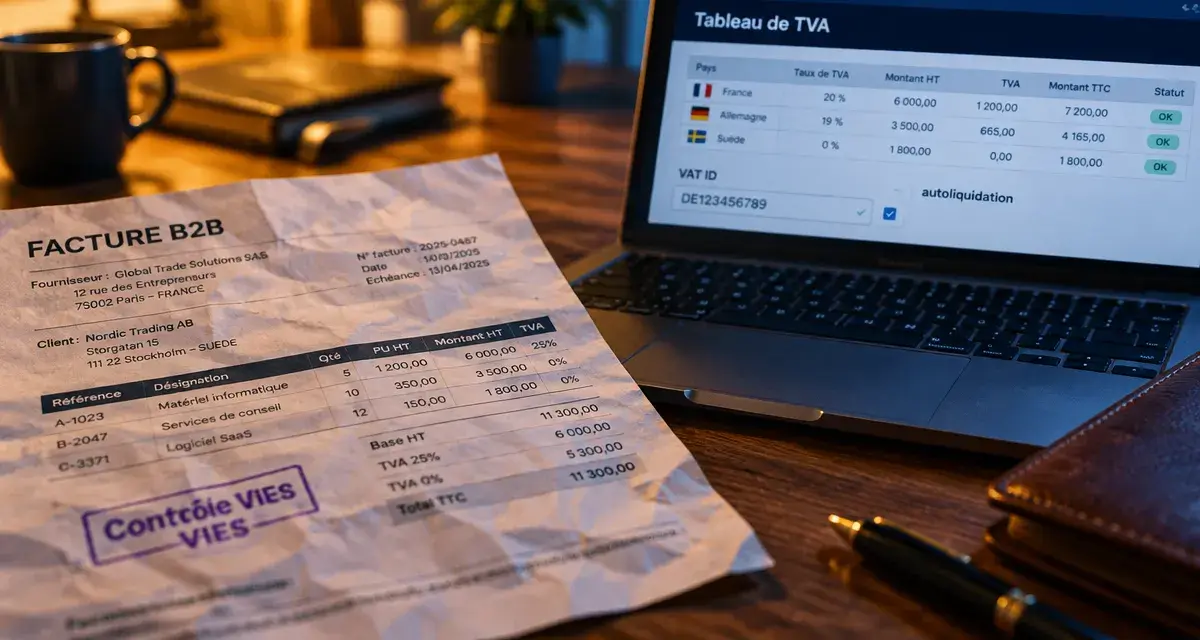 Value added tax identification (VIES) : facture TVA B2B et contrôle